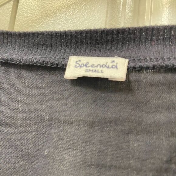 Splendid Sheer Cropped Cardigan Black - Small - Picture 3 of 5